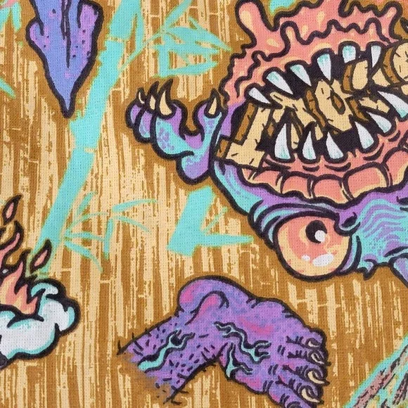 Scout Italy Cinch Drawstring Backpack Psychedelic Ocean Narwhal Squid Pool Bag - Picture 10 of 15